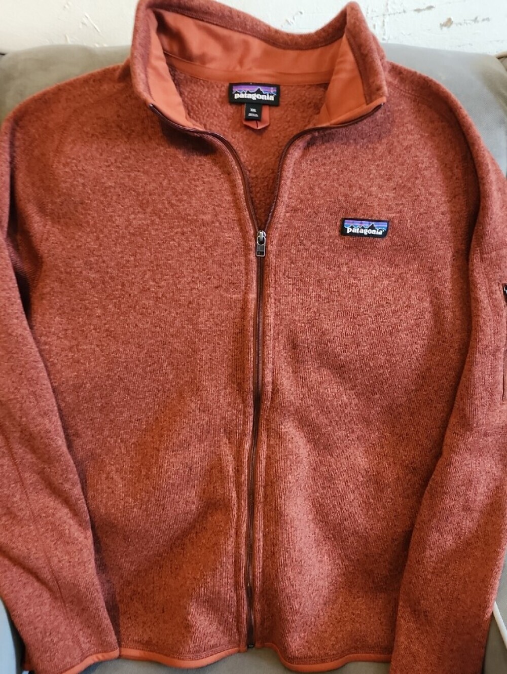 Mens Better Sweater Patagonia Rust-Colored Full-Zip Fleece Jacket - Picture 5 of 6